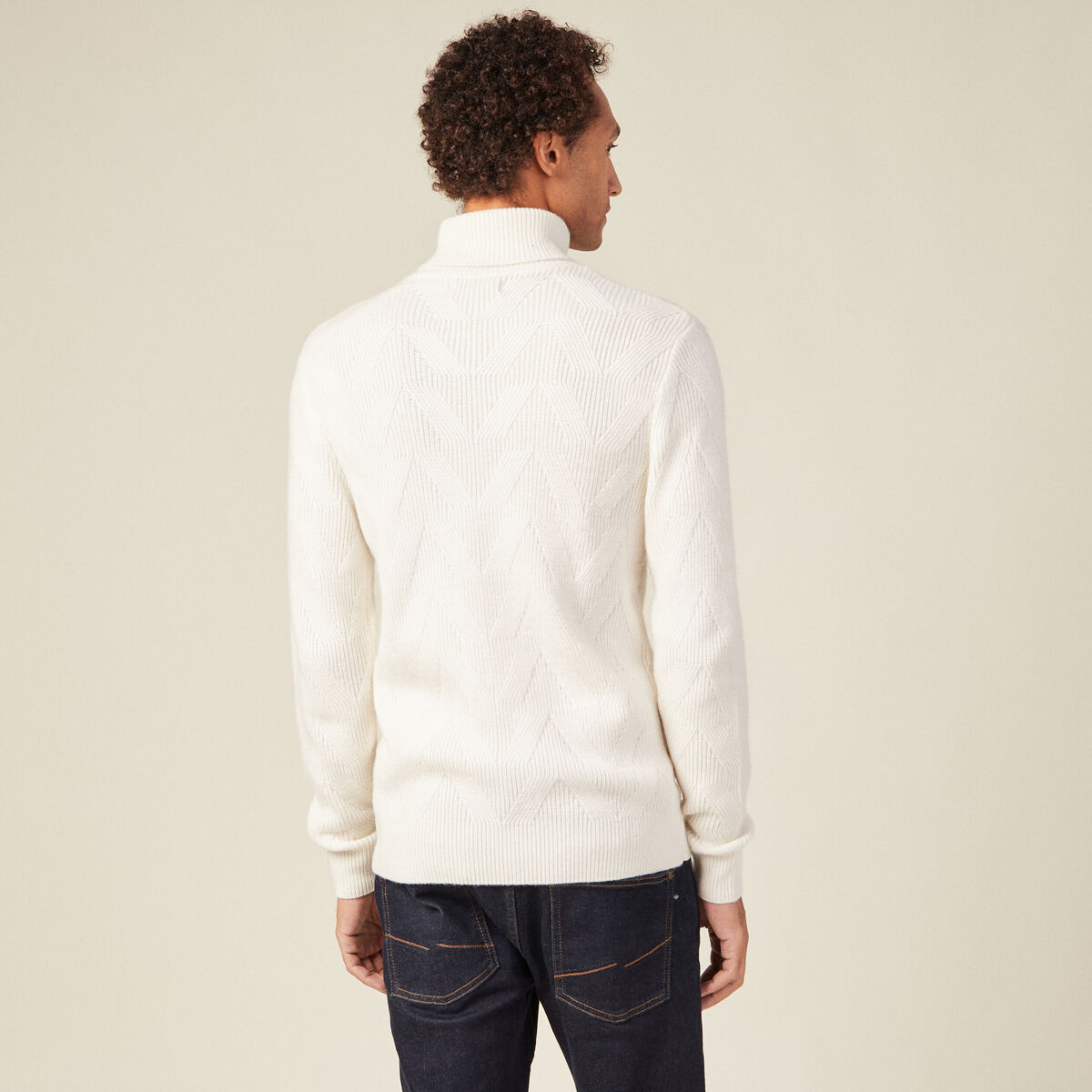 Pull manches longues ecru homme