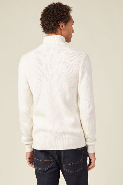Pull manches longues ecru homme