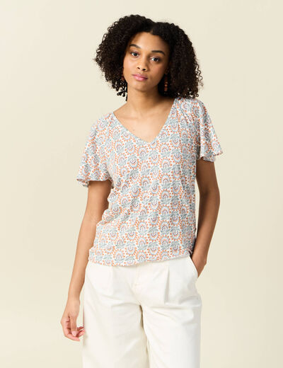 T-shirt manches courtes blanc femme