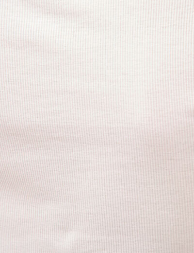 T-shirt cintr&eacute; col rond manches courtes rose poudr&eacute;e femme