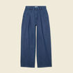 Jeans large &agrave; pinces denim brut femme