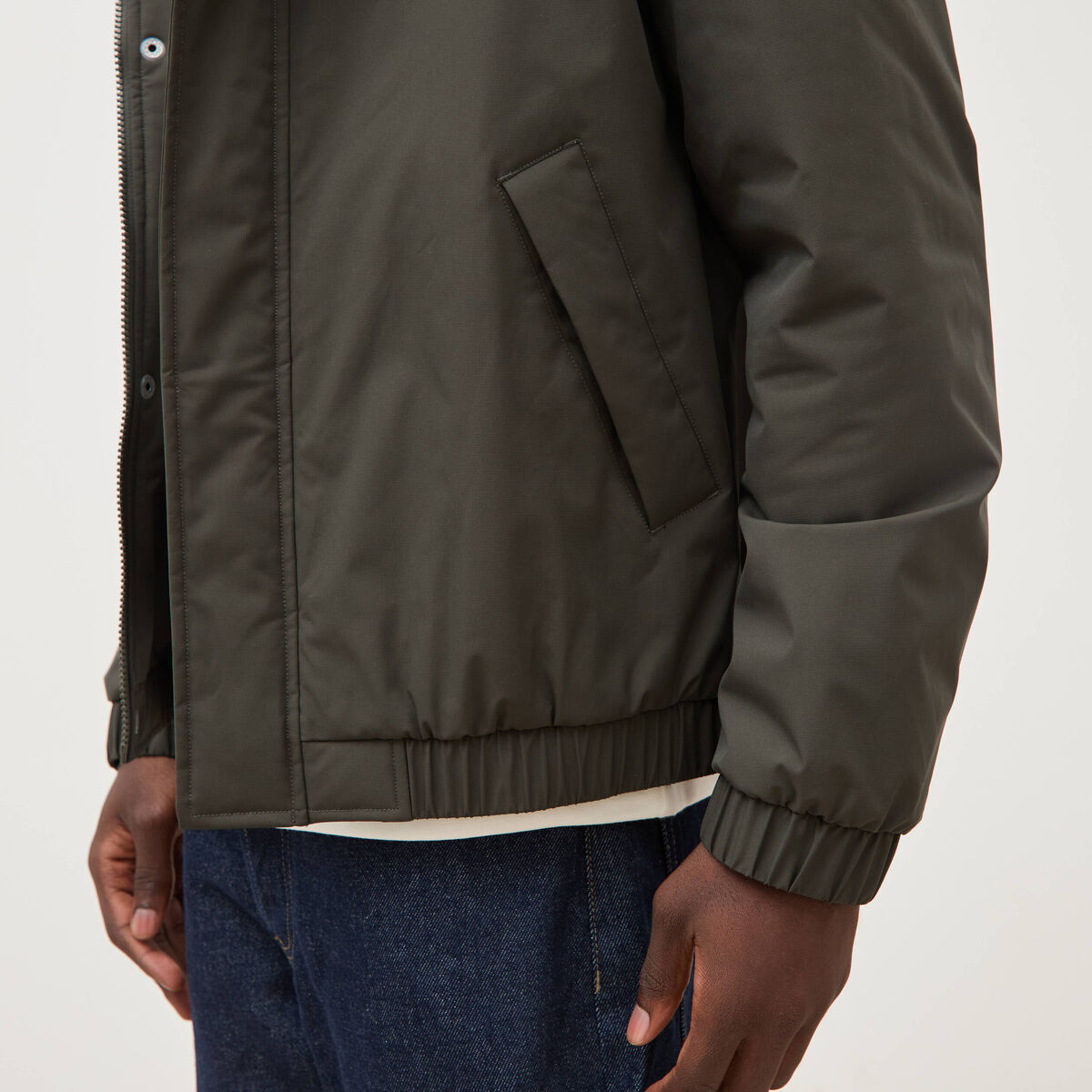 Parka coupe r&eacute;guli&egrave;re &agrave; capuche vert kaki homme