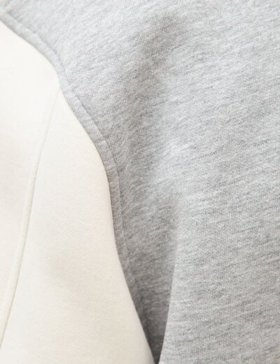 Sweat manches longues brod&eacute; gris clair homme