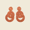 Boucles d'oreilles pendantes rose corail femme