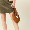 Sac banane velours côtelé marron femme