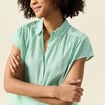Blouse manches courtes vert clair femme