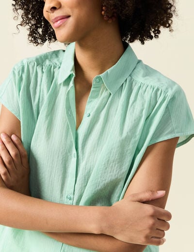 Blouse manches courtes vert clair femme