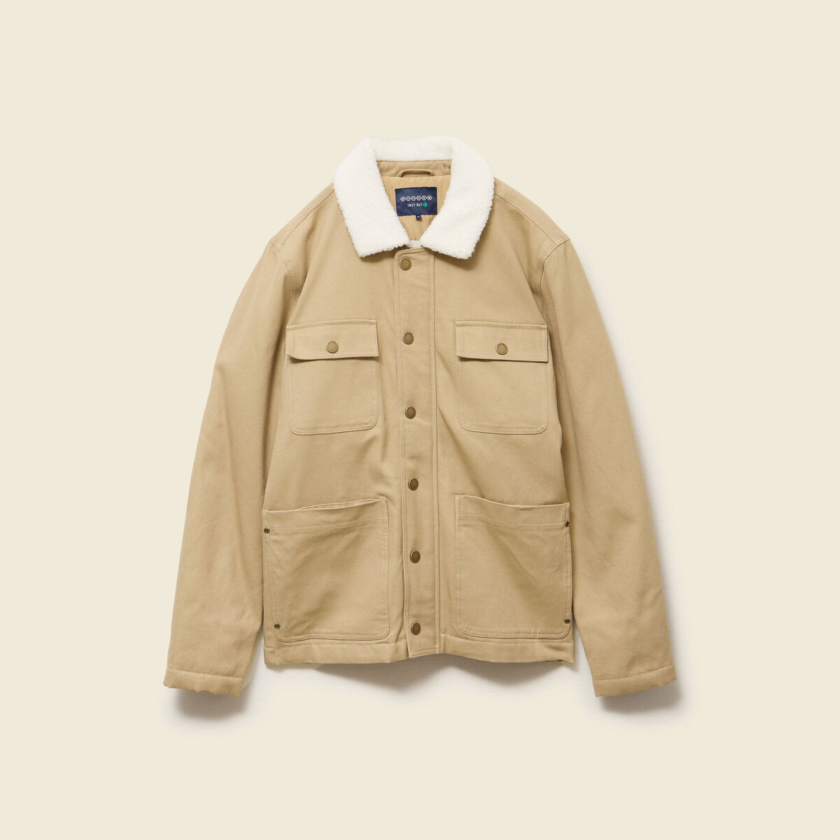 Blouson boutonn&eacute; col aviateur beige homme