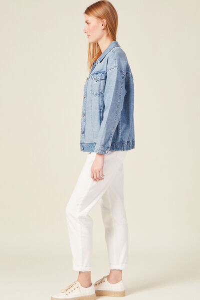 Blouson jean éco-responsable denim bleach femme