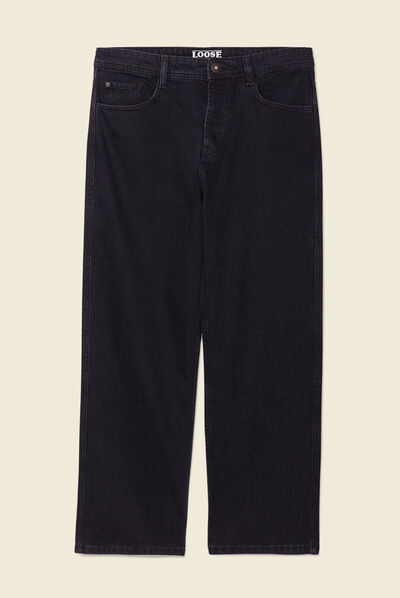 Jeans loose 5 poches denim noir homme