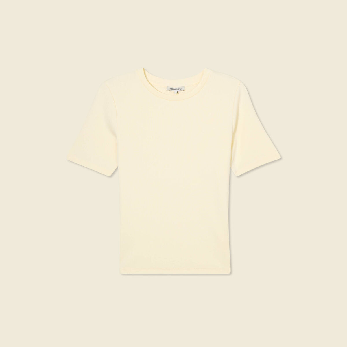 T-shirt manches courtes jaune pastel femme