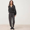 Blouse ample manches longues noir femme