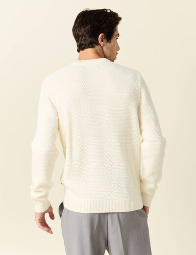 Pull manches longues ecru homme