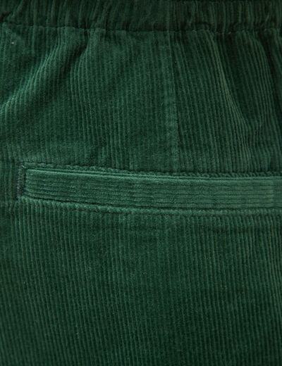 Bermuda en velours vert homme