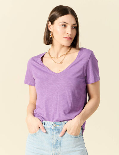 T-shirt manches courtes violet femme