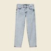 Jeans girlfriend 5 poches denim snow bleu femme