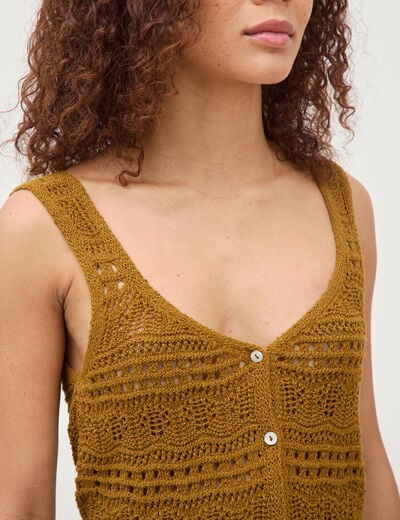 D&eacute;bardeur d&eacute;collet&eacute; bretelles vert olive femme