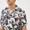 Chemise boyfriend manches courtes bleu marine homme