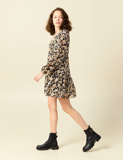 Robe évasée éco-responsable noir femme