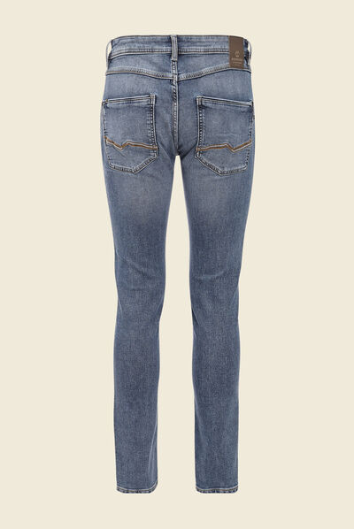 Jeans homme slim effet used denim double stone homme