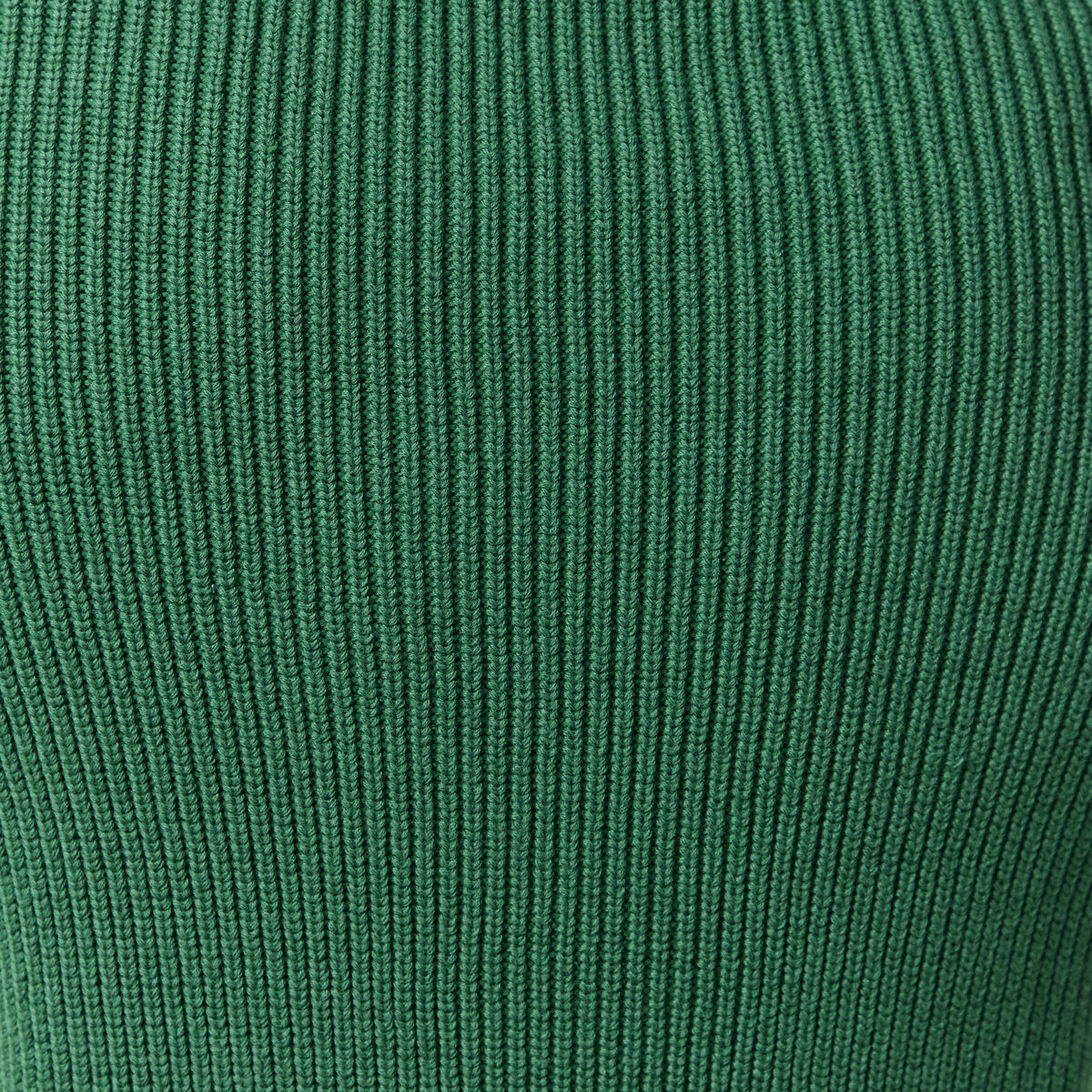 Pull fin manches longues col rond vert homme