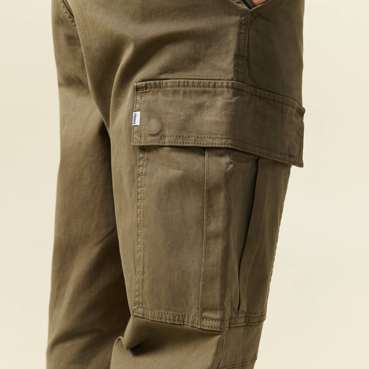 Cargo battle longueur 32 vert kaki homme