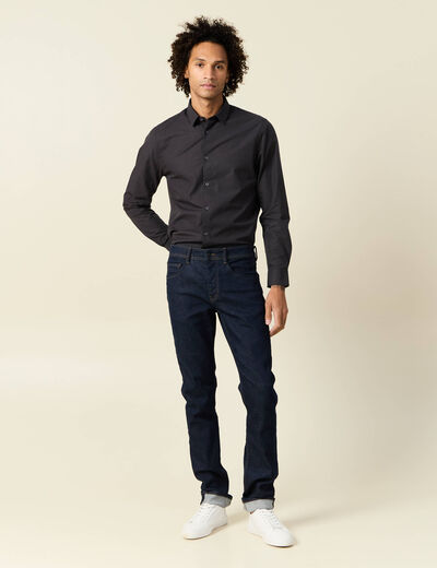 Chemise manches longues gris foncé homme