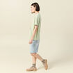 T-shirt oversize mi-long col rond vert clair femme