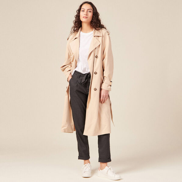 Pantalon paperbag gris femme