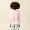 Pull col rond manches longues broderie rose clair femme