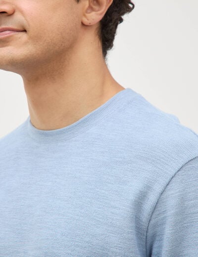 T-shirt manches courtes bleu gris homme