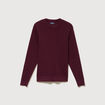 Pull droit manches longues prune homme