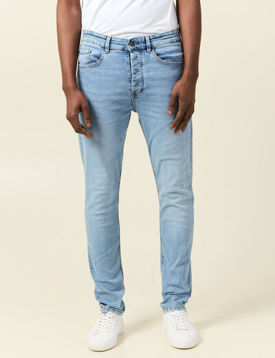 Jeans skinny tapered denim bleach homme