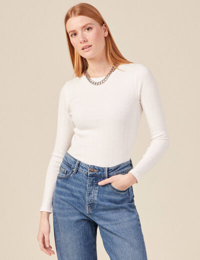 T-shirt éco-responsable ecru femme