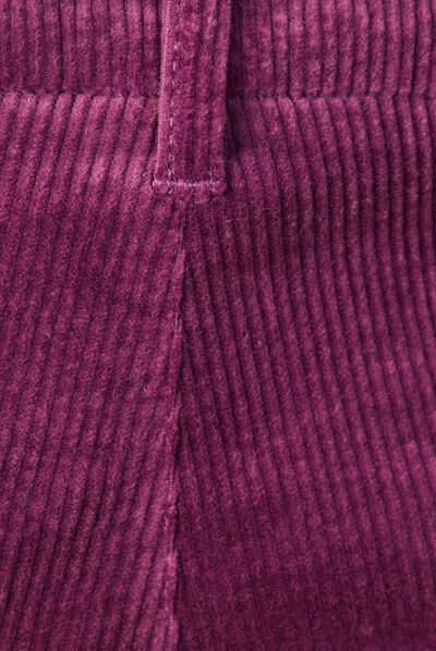 Pantalon chino velours côtelé violet femme