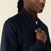 Blouson zippé col teddy bleu marine homme