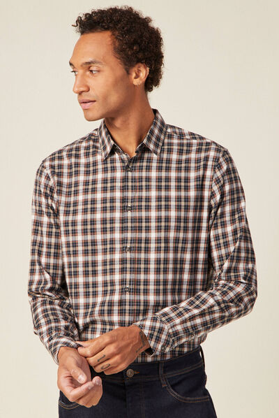 Chemise manches longues ecru homme
