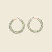 Boucles d'oreilles créoles vert olive femme