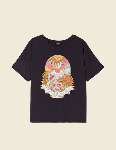 T-shirt manches courtes noir femme