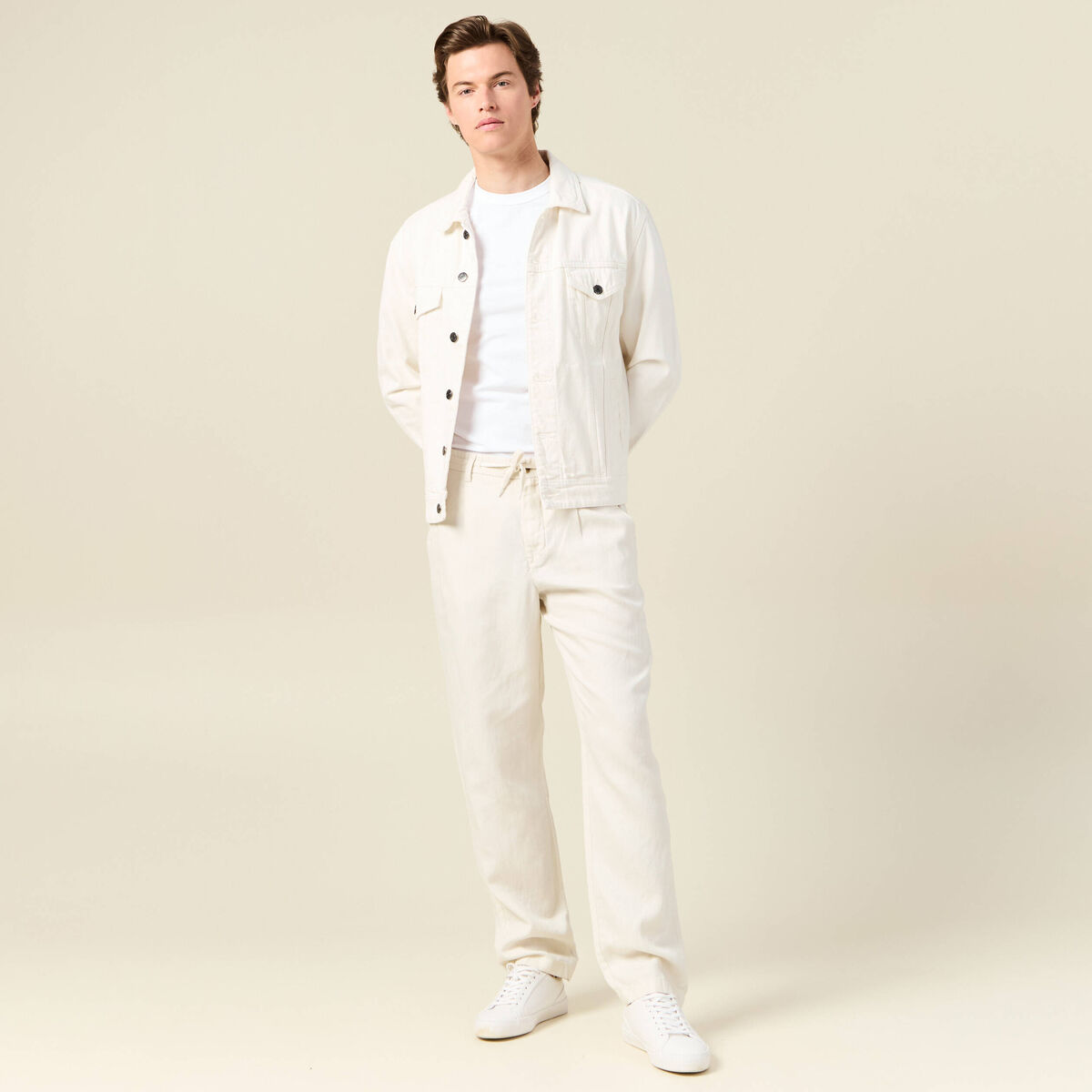 Pantalon chino straight ecru homme