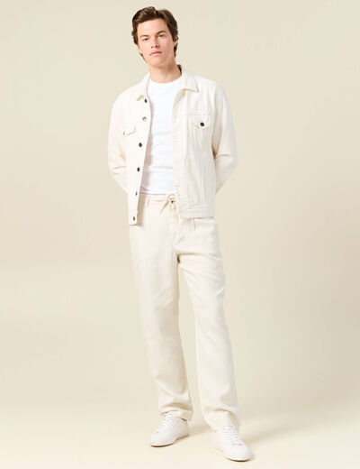 Pantalon chino straight ecru homme