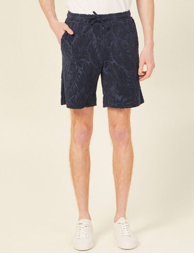 Bermuda large à coulisse bleu marine homme