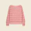 Pull manches longues ajouré rose saumon femme