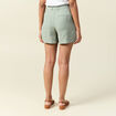 Short droit avec pinces vert kaki femme