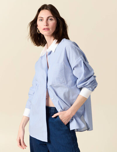 Chemise éco-responsable bleu femme