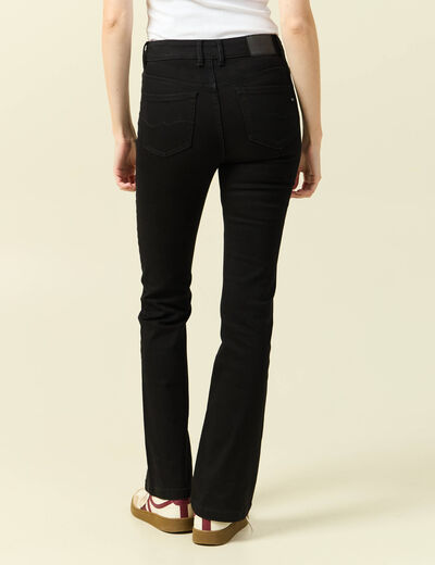 Jeans bootcut taille haute denim noir femme