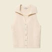 Débardeur tricot sans manches creme femme