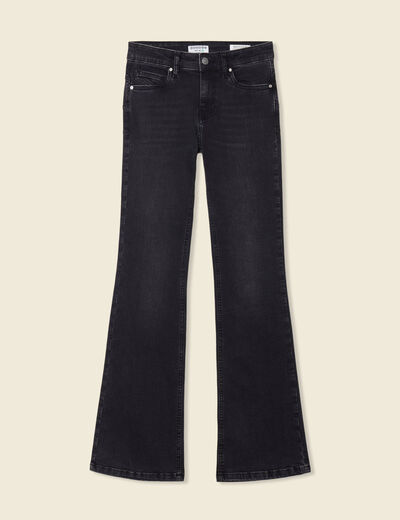 Jeans bootcut 5 poches denim gris femme