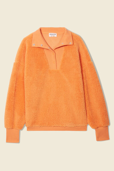 Sweat éco-responsable orange clair femme