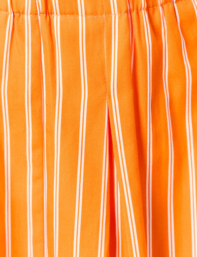 Jupe taille haute en coton orange femme